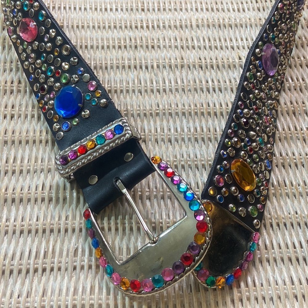 Cowboy C 1989 Alamo Design R Rhinestone  Unixes Belt One Size - Picture 2 of 16